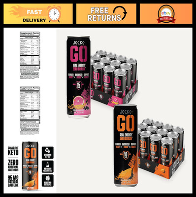 Energy Drink Bundle - 24 Cans, Orange & Pink Lemonade Flavors, Boost Energy & Fo