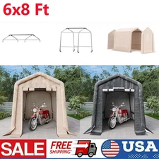 6x8 FT Portable Storage Shed Shelter Garage Carport Canopy Outdoor Motorcycle US