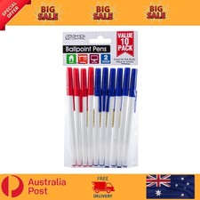 Pack of 10 Multicolor Ballpoint Pens - Ideal for Office and School Use