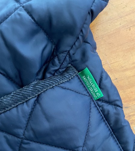 VINTAGE United Colors of Benetton Kids SIZE M / Navy Blue Quilted Jacket / READ - Picture 3 of 8