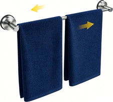 Adjustable Suction Towel Bar 14.6-24 in Stainless Steel No Drill Bathroom Rack