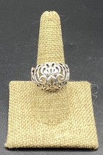 CAROLYN POLLACK-Sterling Silver Southwest Filigree Scroll Dome Ring-SIZE 9