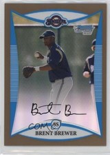 2008 Bowman Chrome Prospects Gold Refractor 42/50 Brent Brewer #BCP187 i6j