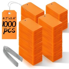 1000 Pieces Plastic Shipping Tags with Wire Labeling Tags Waterproof Hang Tag...