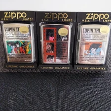 No Oil Zippo Lupin III All Cast Color Lighter Set 3 Pieces Collectible