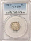1902-O BARBER DIME - PCGS XF-45