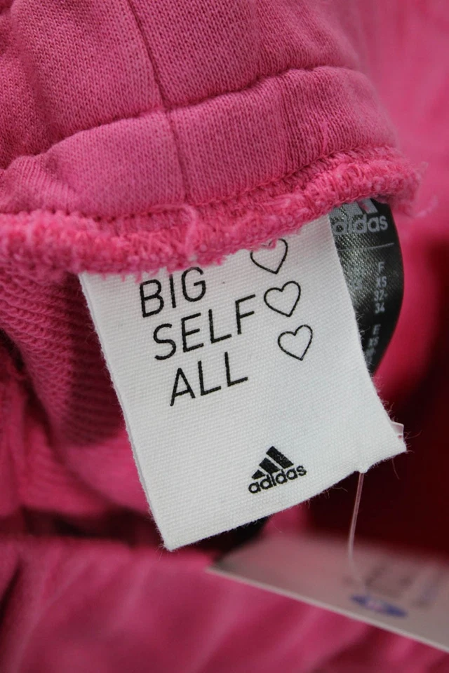 Pantalones deportivos Adidas para mujer de algodón con bolsillo y cordón en la cintura rosa brillante talla XS Foto 4 de 4