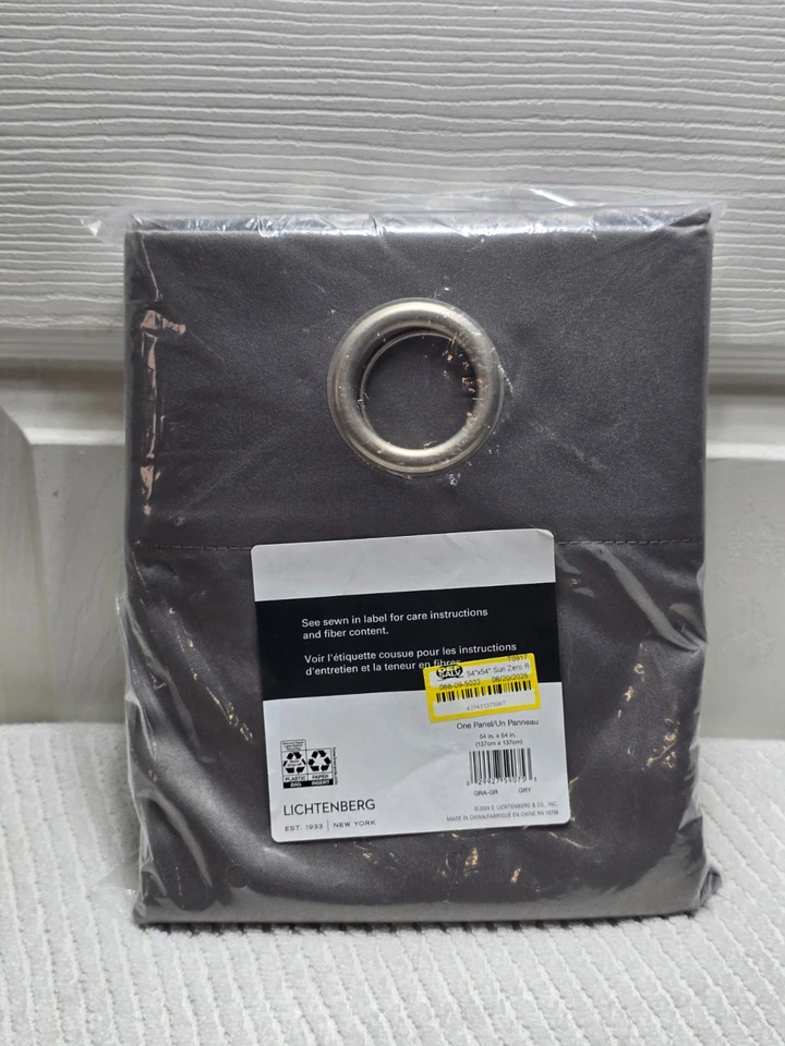 54"x54" Room Darkening Grommet Curtain Panel Polyester Drapery, Gray - Image 2 of 4