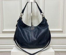 Coach Vintage Madison 2 Way Hobo Shoulder Bag Navy Blue Leather 15959 Y2K