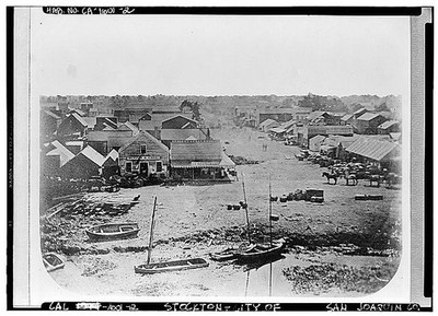 Photo:Stockton California 1850s El Dorado Street and Levee Street View