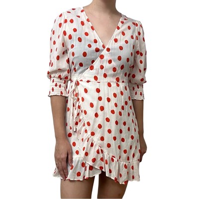 Rixo X Target Dress Mini Polka Dot Dainty Orange Twee Casual Summer Size Small