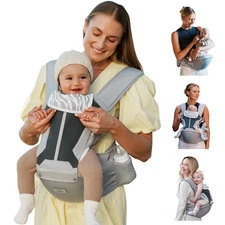 6-in-1 Baby Carrier with Hip Seat Ergonomic Support for Newborn to Toddler