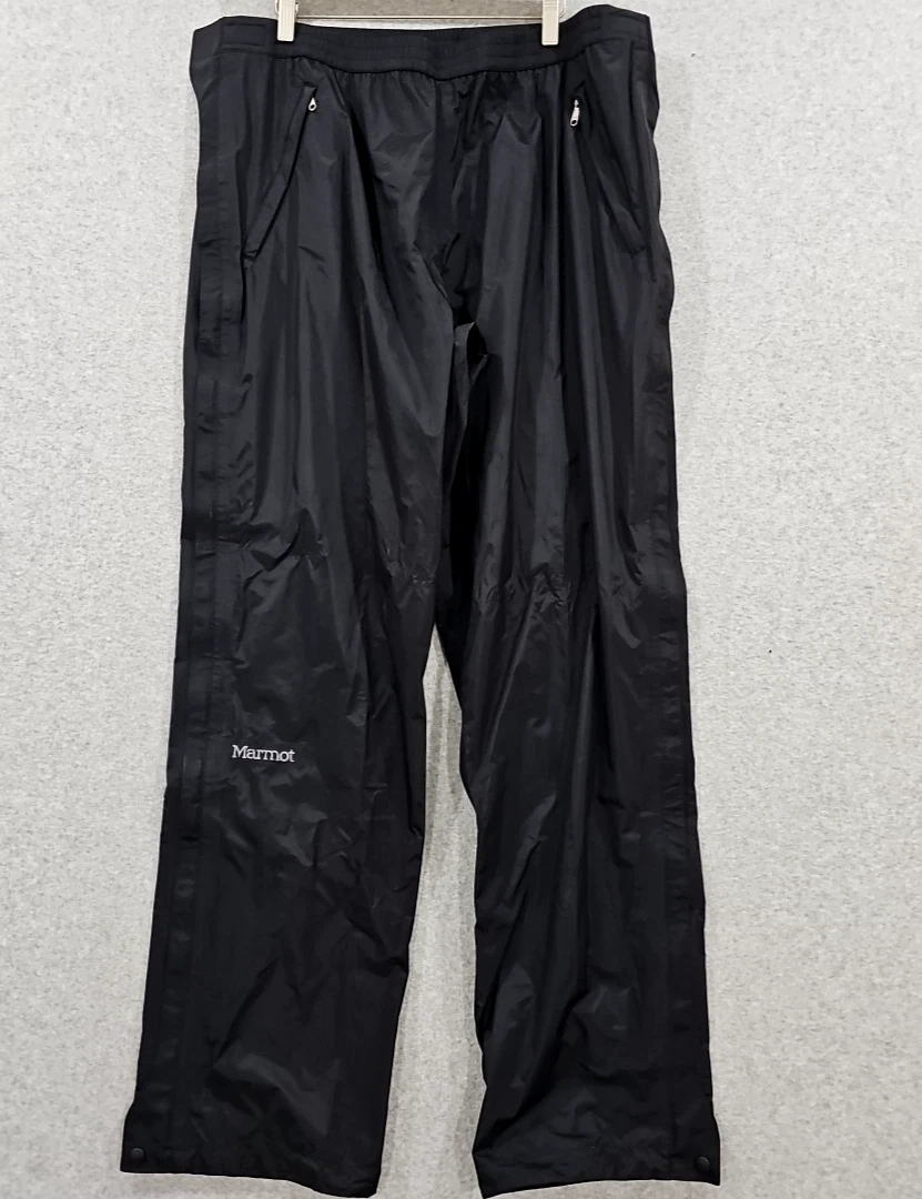 Marmot Pants Men's PreCip Eco Sz XXL Full Zip Rain Waterproof Taped Hem Hiking