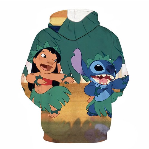 Felpa con cappuccio 3D donna ragazza Lilo & Stitch maglione maglione regalo - Foto 42 di 75