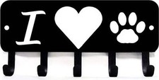 I Heart Cat Paw - Key Rack/ Leash Hanger- Made in USA - 2 size options