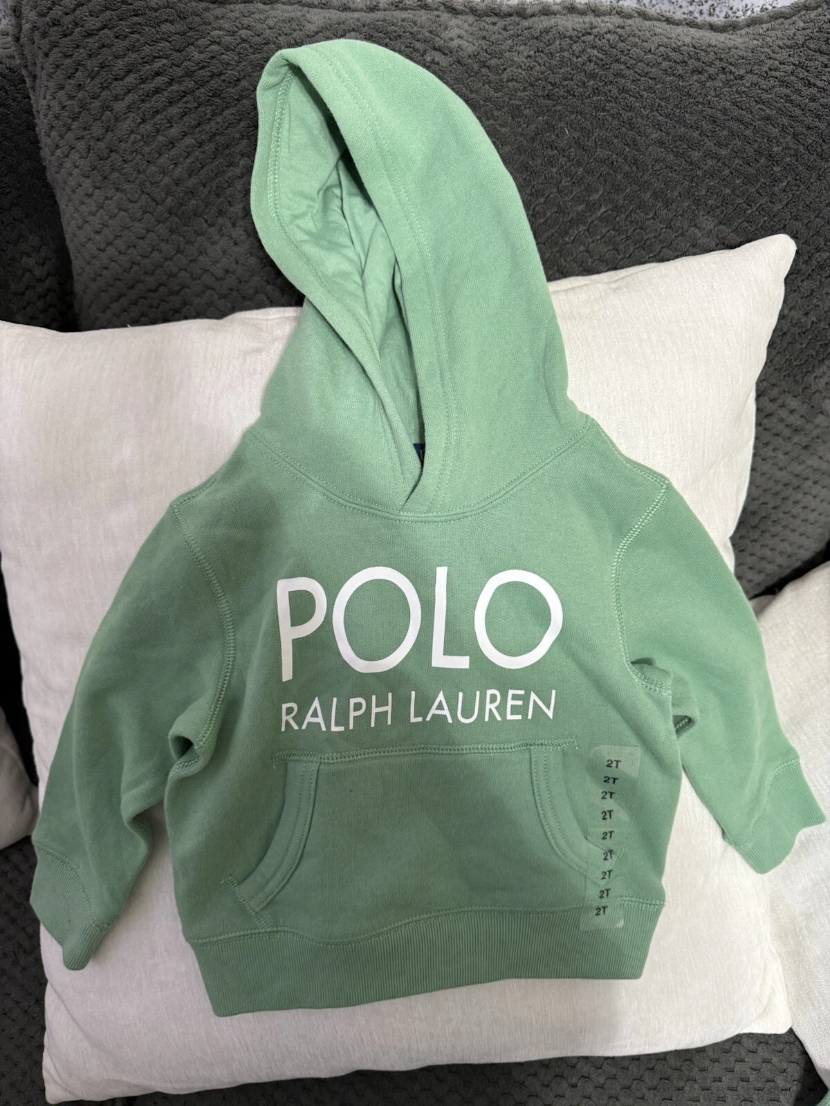 Polo Ralph Lauren Toddler Kids Pull Over Hoodie Green Size 2T NWOT Free Ship