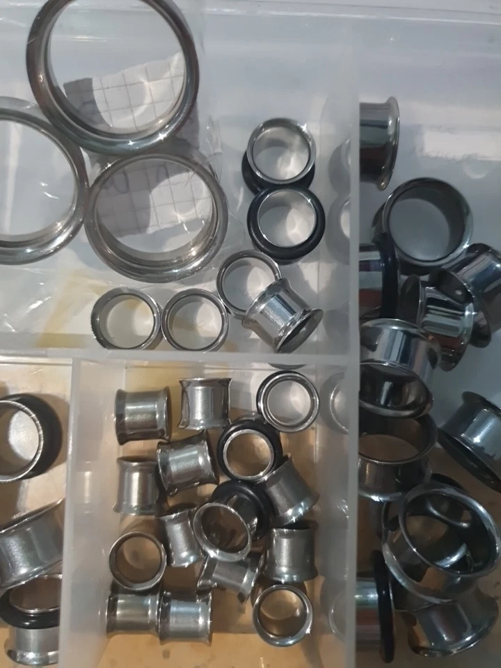 Stock Piercing Espansori Single E Double Flared Da 25mm A 10mm - Immagine 3 di 4