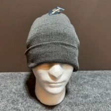 NEW Juncture Beanie Hat Cap Adult One Size Grey Knit Fleece Lined Stretch