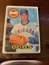 1969 Topps baseball set break #115 BIll hands Cubs Fair