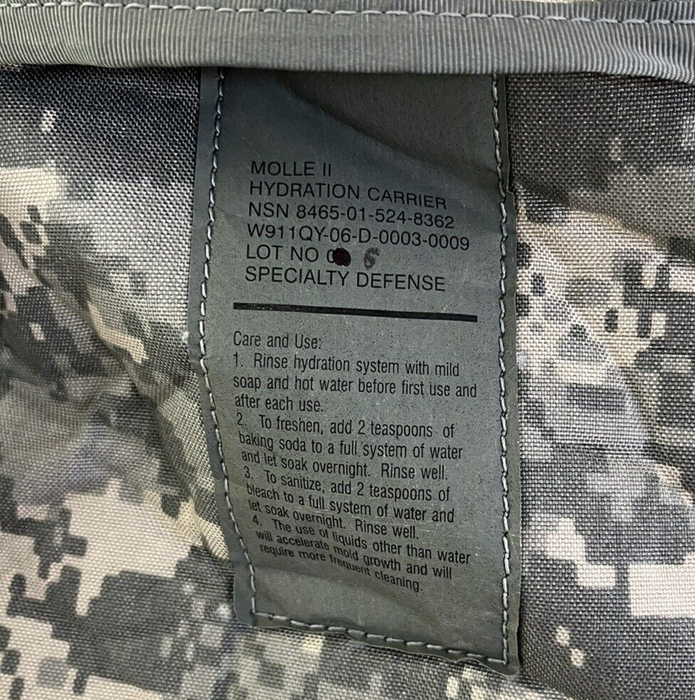 NEW Molle II US Army Digital Camo Hydration Back Pack Camouflage Military *READ*