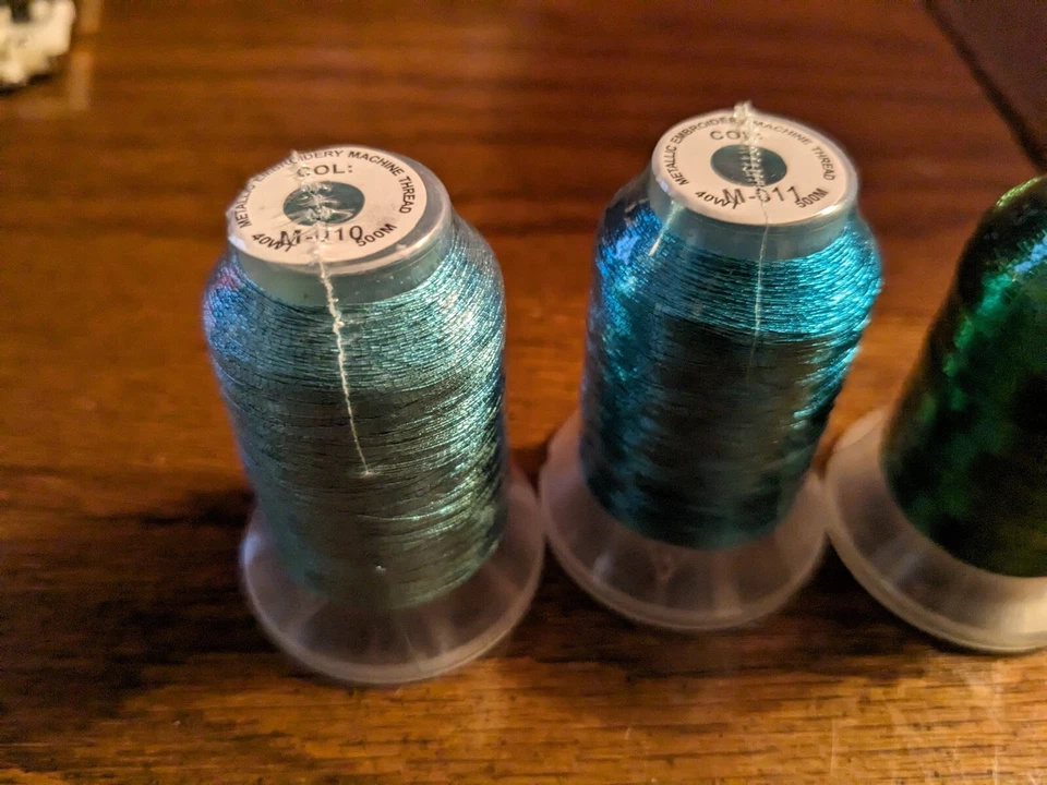 500m Metallic Embroidery Thread Set Of 3 (M-010, M-011, M-013)  (NEW) - Image 3 of 4