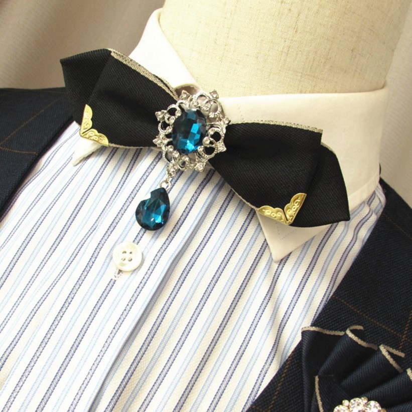 Party Bow Tie White Rhinestone Bowtie Men's Pre-tied Bowtie... Party Bow Tie White Rhinestone Bowtie Men's Pre-tied Bowtie...