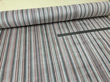 Stripe chunky chenille velvet Fabric upholstery material by Next 140cm wide grey