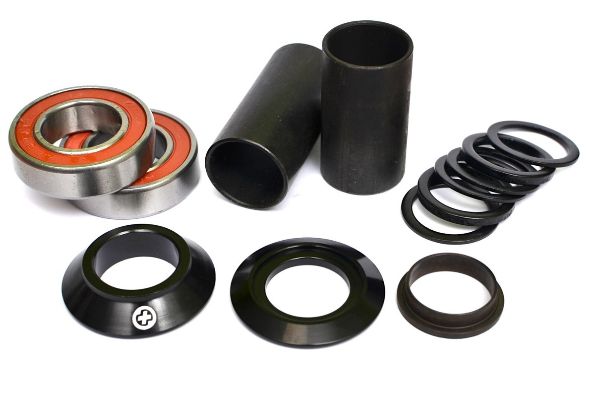 Salt Plus Echo BMX 22mm Mid Bottom Bracket - Polished Finish With Adjustable Chain Lines