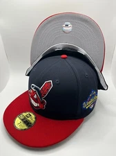 Cleveland Indians Chief Wahoo World series New Era 59Fifty Fitted hat Navy-Red