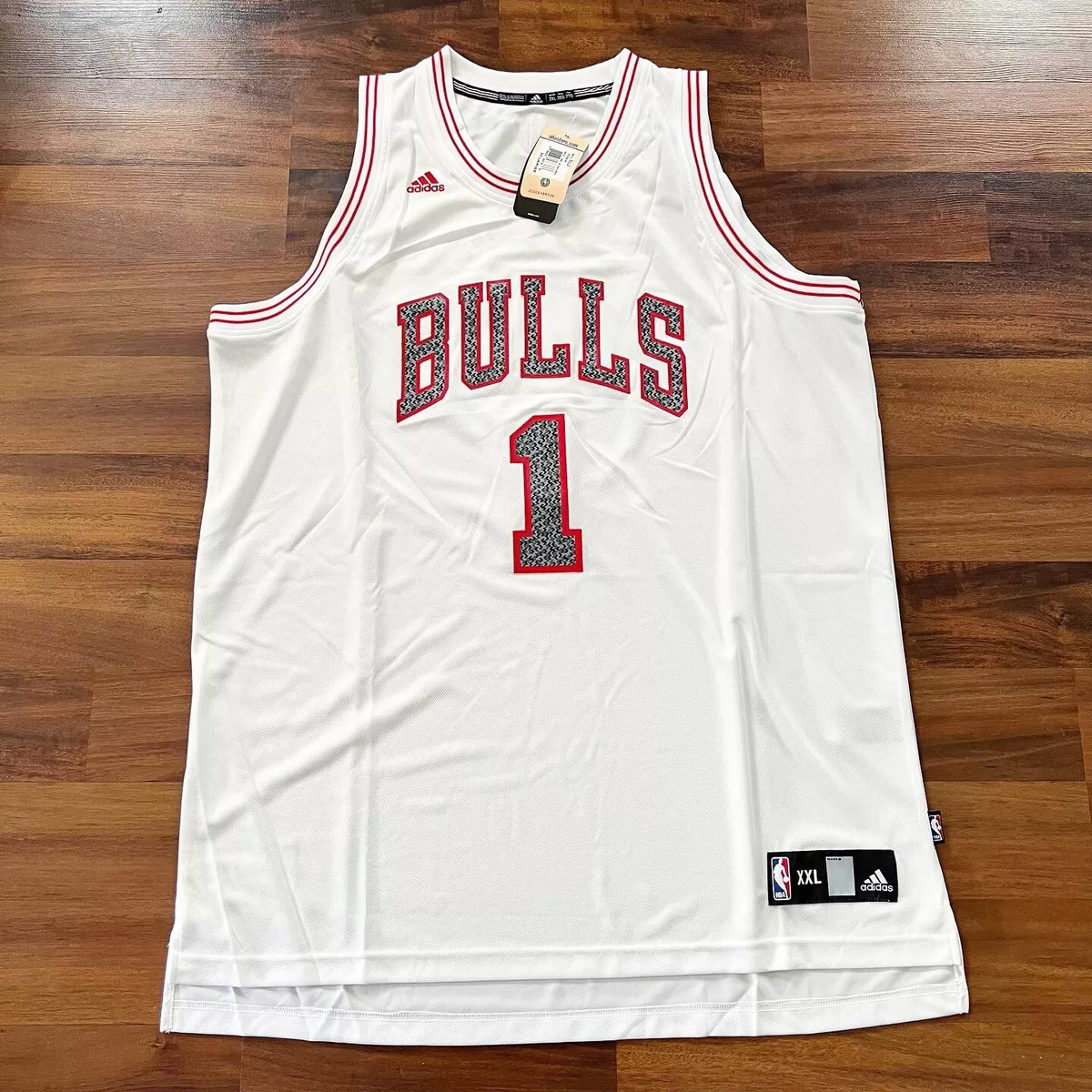 New Chicago Bulls Derrick Rose Swingman Adidas Home White Jersey