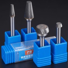 6mm Shank Carbide Flat head Conical  Burr File Bit Milling Cutter for Dremel
