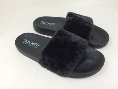 skechers plush foam sliders
