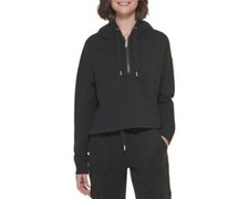 Calvin Klein NWT Performance Women Zip High-Low Hoodie TOP Black Size M MSRP 60