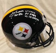 Joe Greene Signed Full Sized Pittsburgh Steeler Helmet Inscriptions Beckett COA
