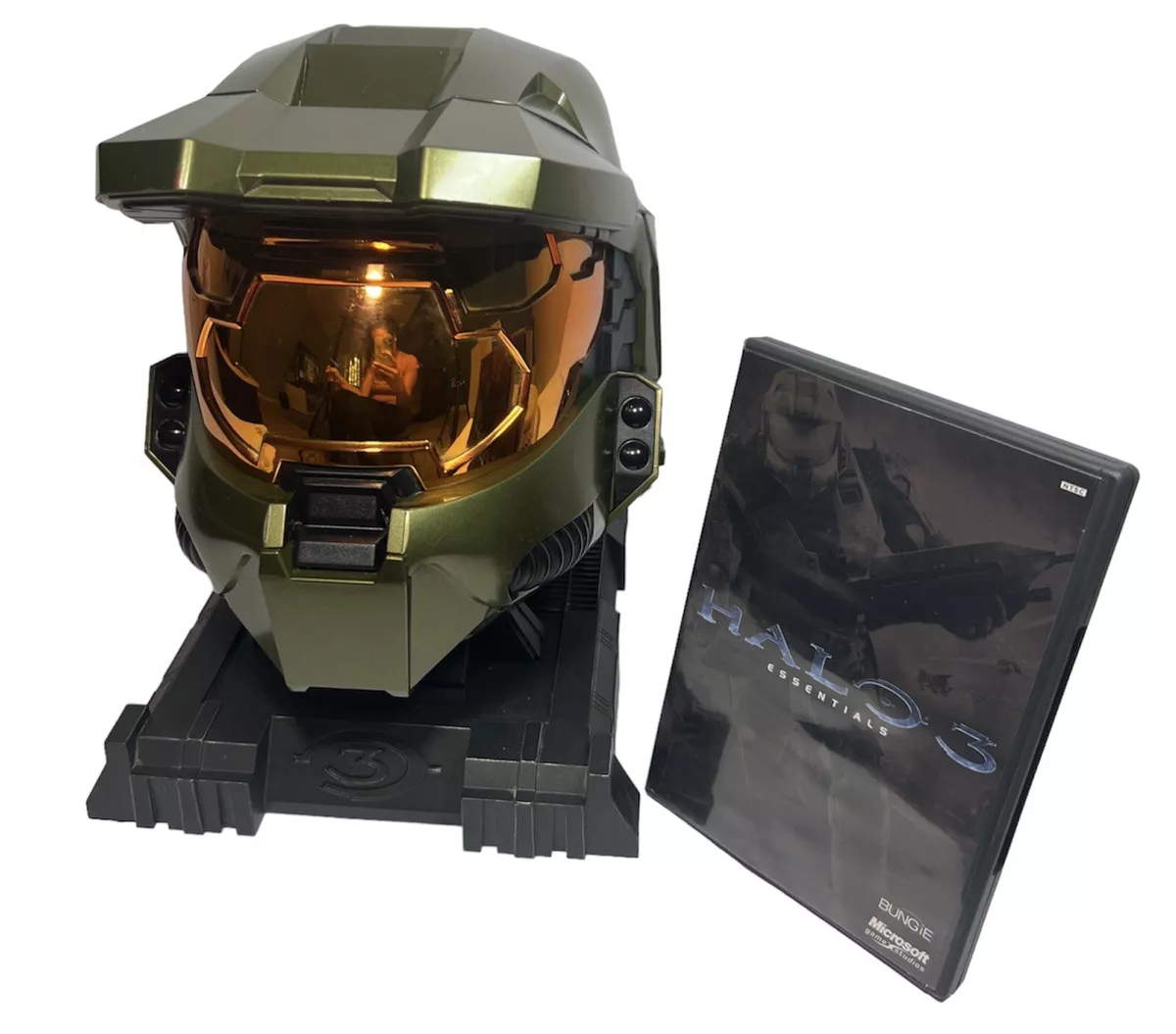 Halo 3 Legendary Edition Master Chief Helmet and Stand And Two