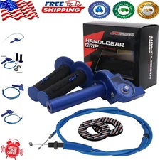 Lightweight Aluminum Quick Twist Throttle with Cable for Mini Bikes - Blue