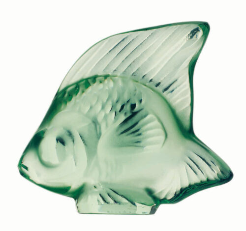 Factory New Lalique France Fish Sculpture in 'Emerald Green' with
