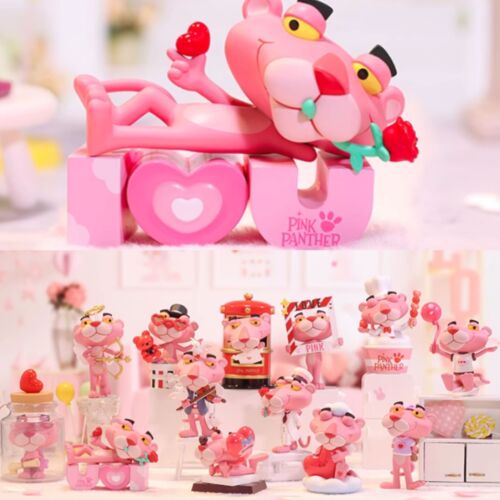 Mini figurine jouet POP MART Pink Panther Exprimant l'amour Series boîte aveugle confirmée - Photo 1/16