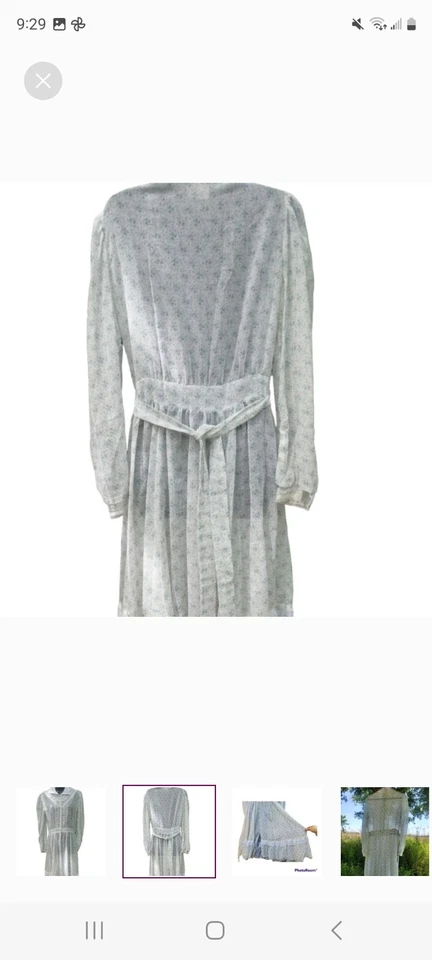 Caprichoso Vestido de Hadas Gunne Sax Pradera Años 70 Blanco Floral Cottagecore Raro De Colección Foto 2 de 4