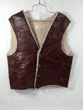 Brown Leather Patchwork Vest lined I.D.M. Size 42