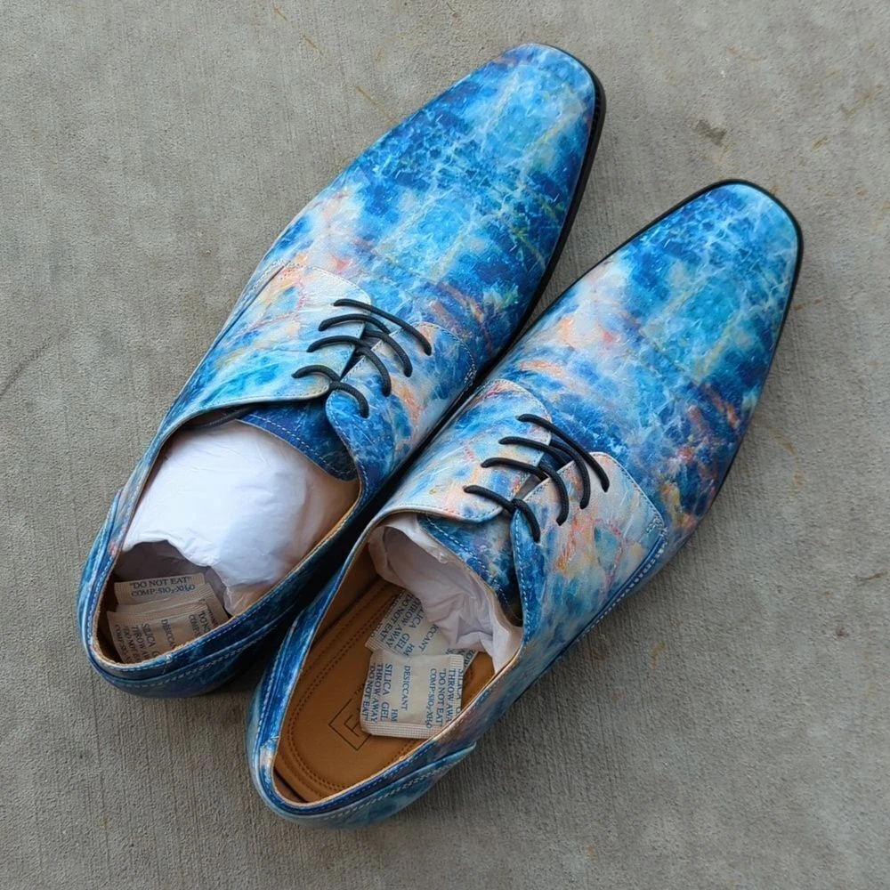 Blue Leather Upper Dress Shoes for Men for Sale - eBay display picture 1