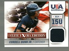 2014 Elite Extra Edition USA Baseball 15U Game Jerseys #19 Cordell Dunn Jr. 