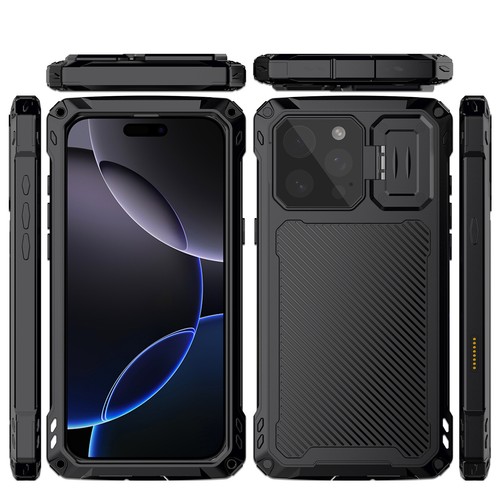 Rugged Metal Shockproof Camera Kickstand Case Cover for iPhone 16 Pro Plus Max - 第 2/25 張圖片