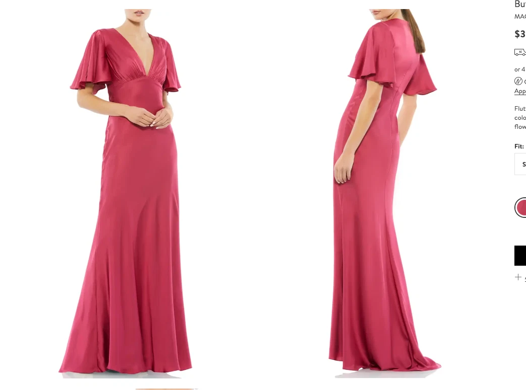 Raspberry evening cheap gown