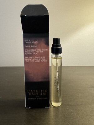 L'Atelier Parfum Tobacco Volute Eau de Parfum 8 ml Travel Size NIB