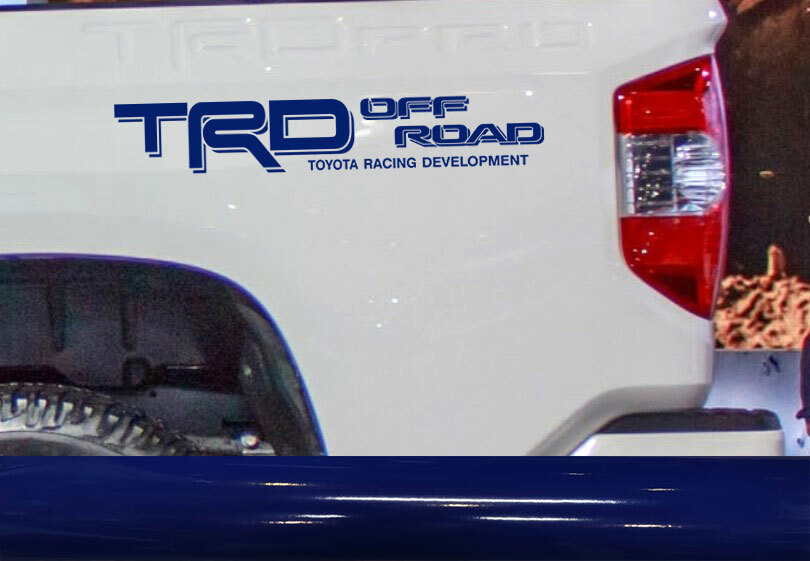 PrintiSol TRD Off Road Decals – Pair (3"x18") Black & Red Vinyl Stickers For Toyota Tacoma Tundra Bedside