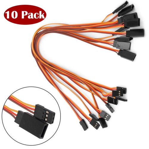 10pcs 10cm Servo Extension Cables - Male To Male For Quadcopters, Futaba, JR Systems 5 thumbnail image
