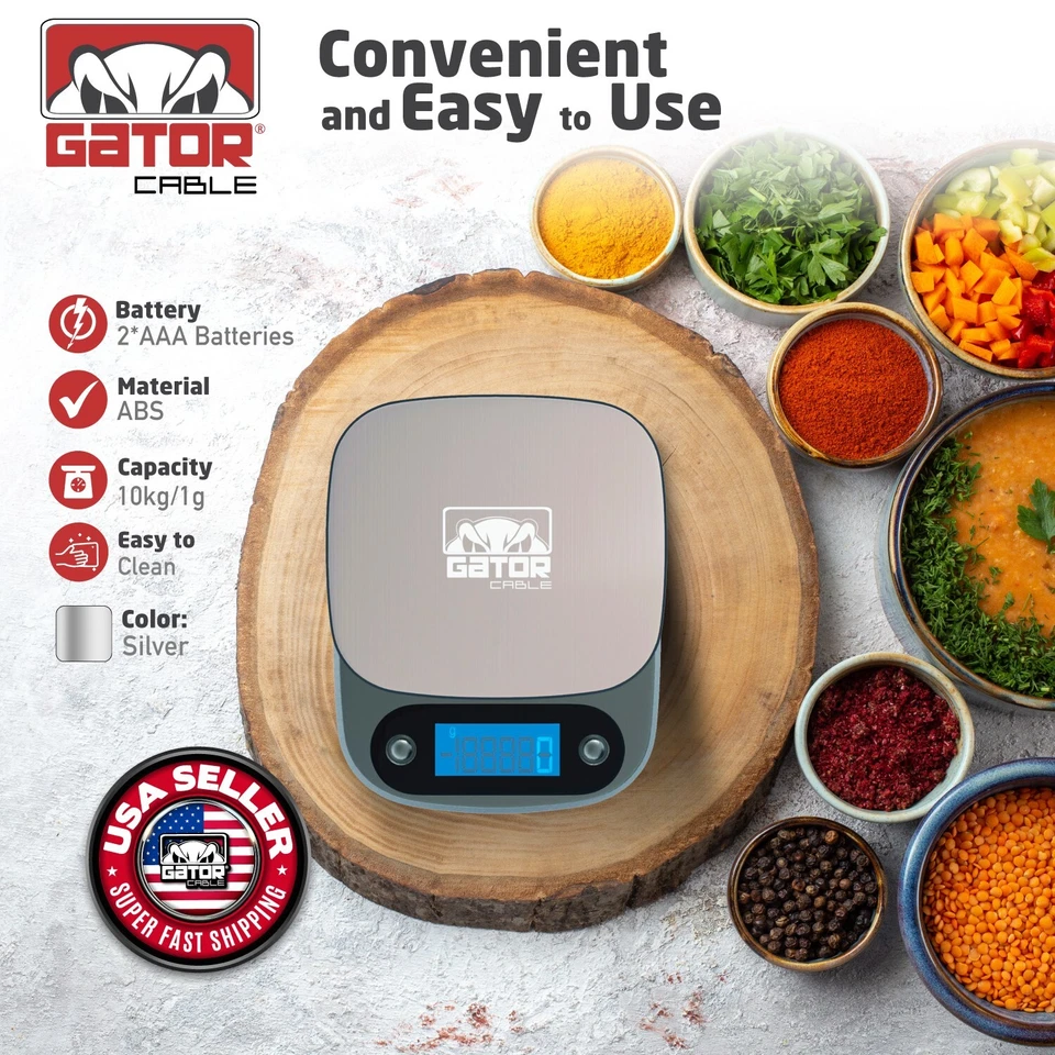 Цифровые кухонные весы пищевые диетические многофункциональные весы 10 000 г 22 фунта x 1 г - Изображение 2 из 4