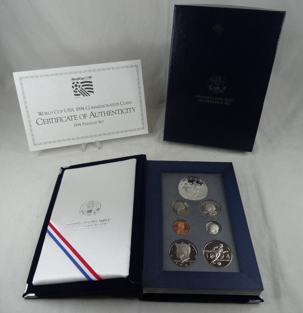 1994-S US Mint Prestige Proof Set World Cup Silver Dollar Box