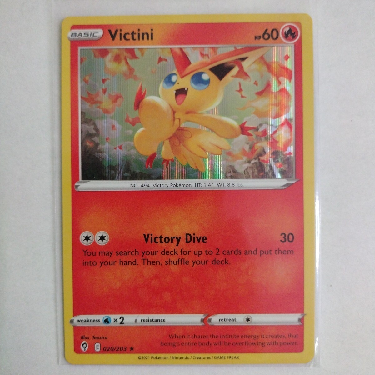 Victini 20/203 Rare Holo | Evolving Skies | Pokemon Card | Same Day Shipping!